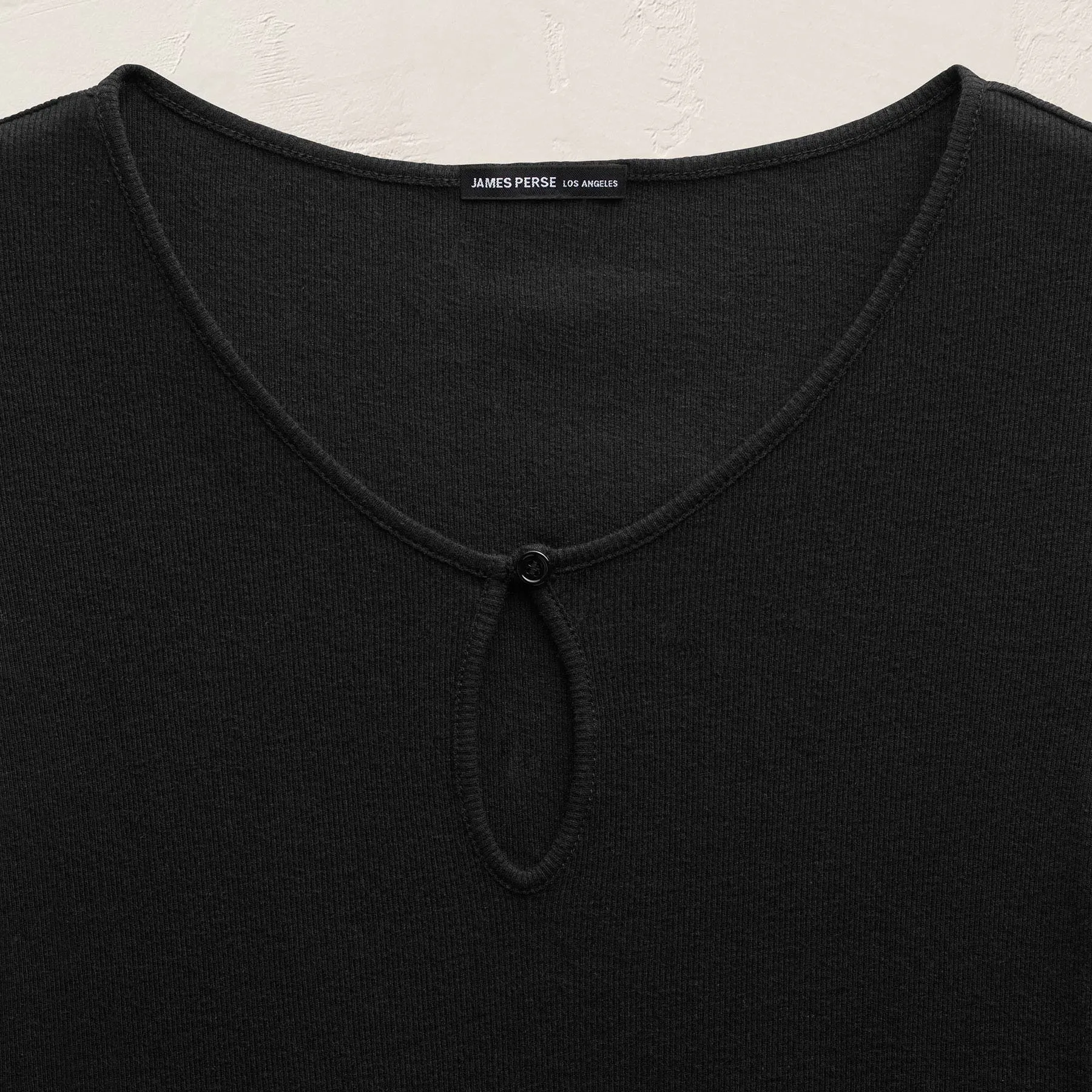 Cotton Cashmere Keyhole Tee - Black sold by James Perse product image thumbnail 5