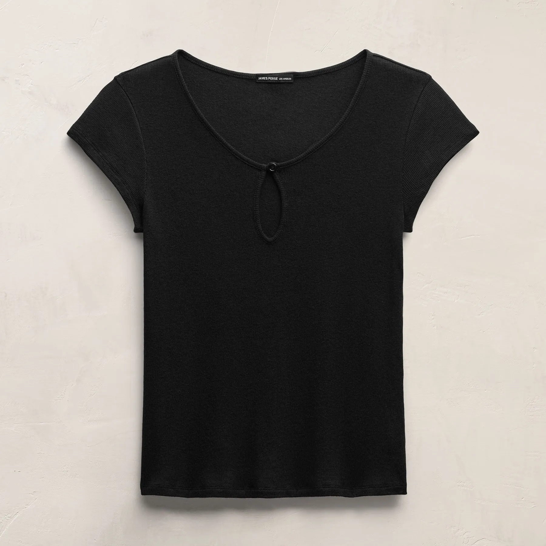 Cotton Cashmere Keyhole Tee - Black sold by James Perse product image thumbnail 2