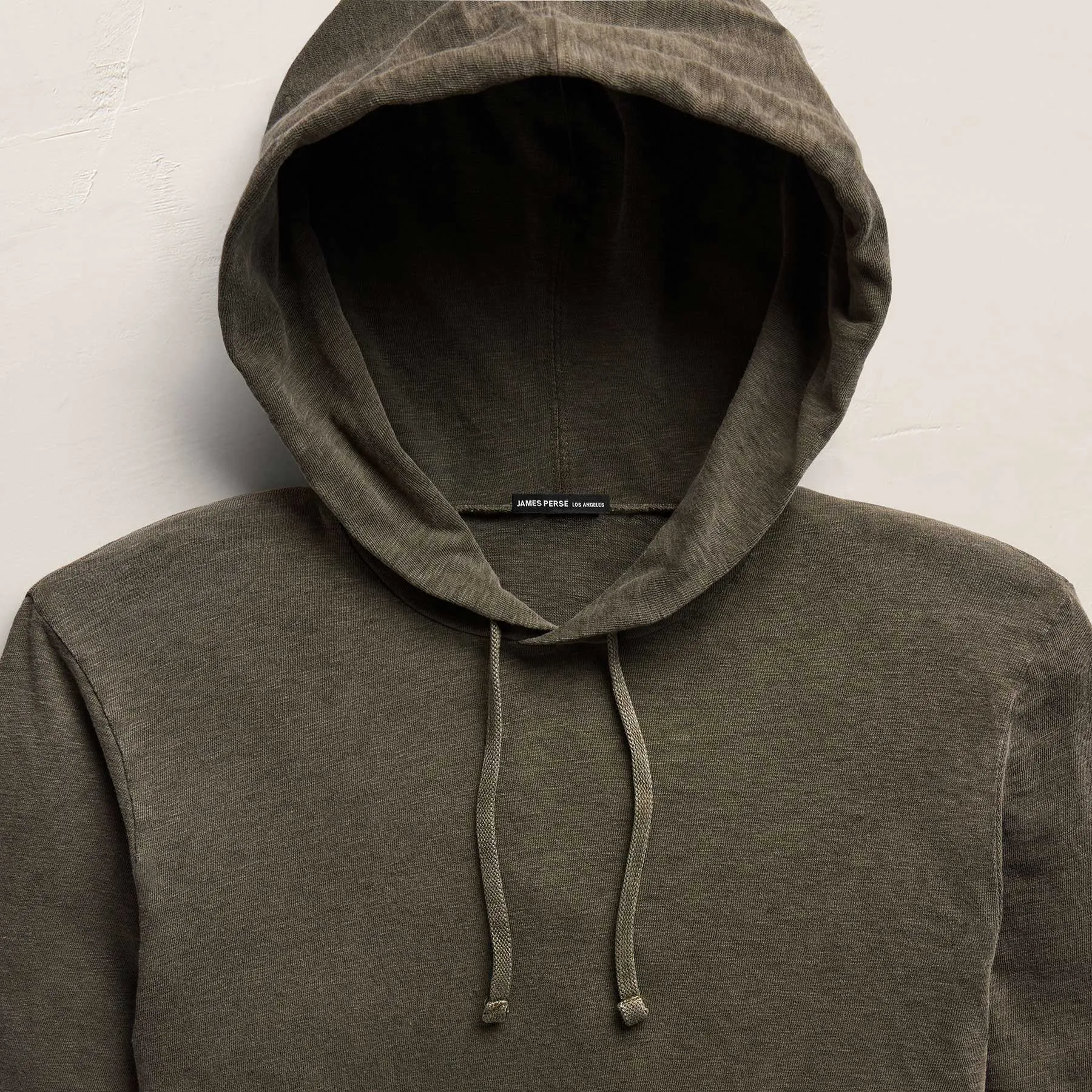 Cotton Slub Hoodie - Army Green Pigment sold by James Perse product image thumbnail 5