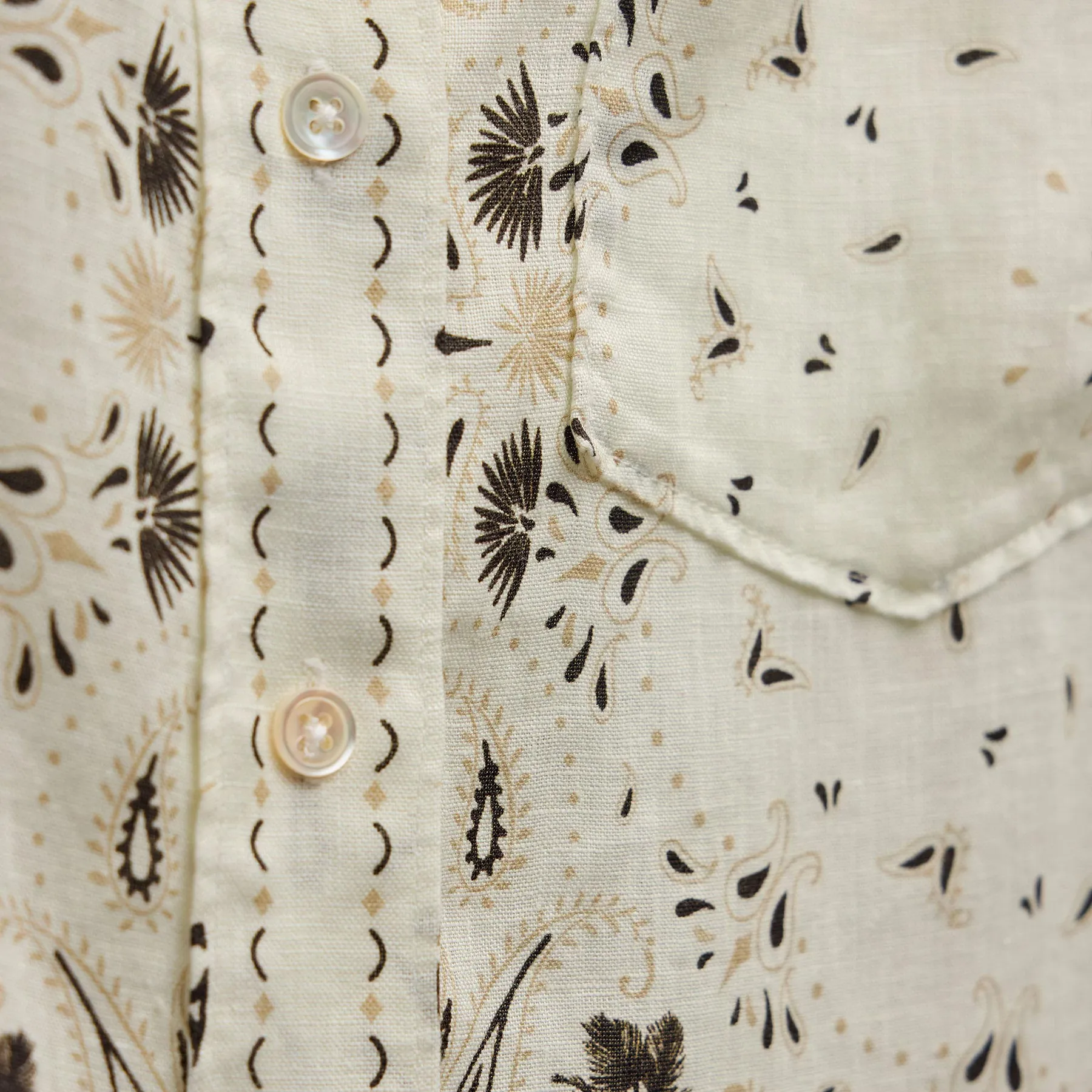 Palm Paisley Linen Shirt - Ivory Bandana Print sold by James Perse product image thumbnail 3