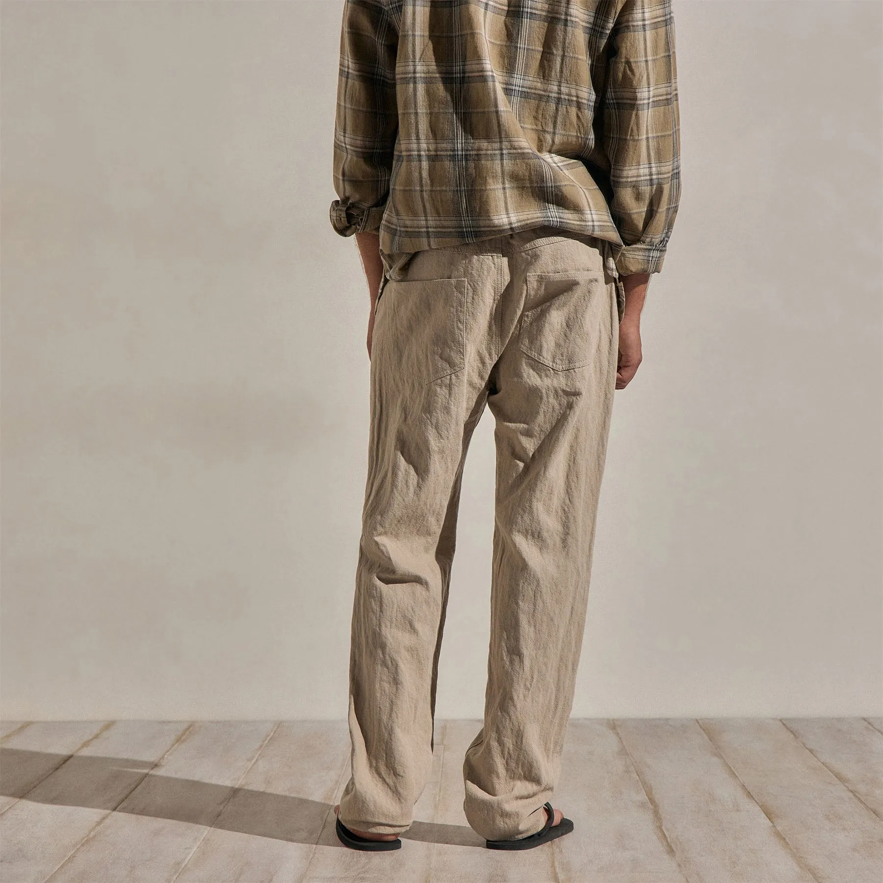 Cotton Metal Twill Pant - Flax sold by James Perse product image thumbnail 4