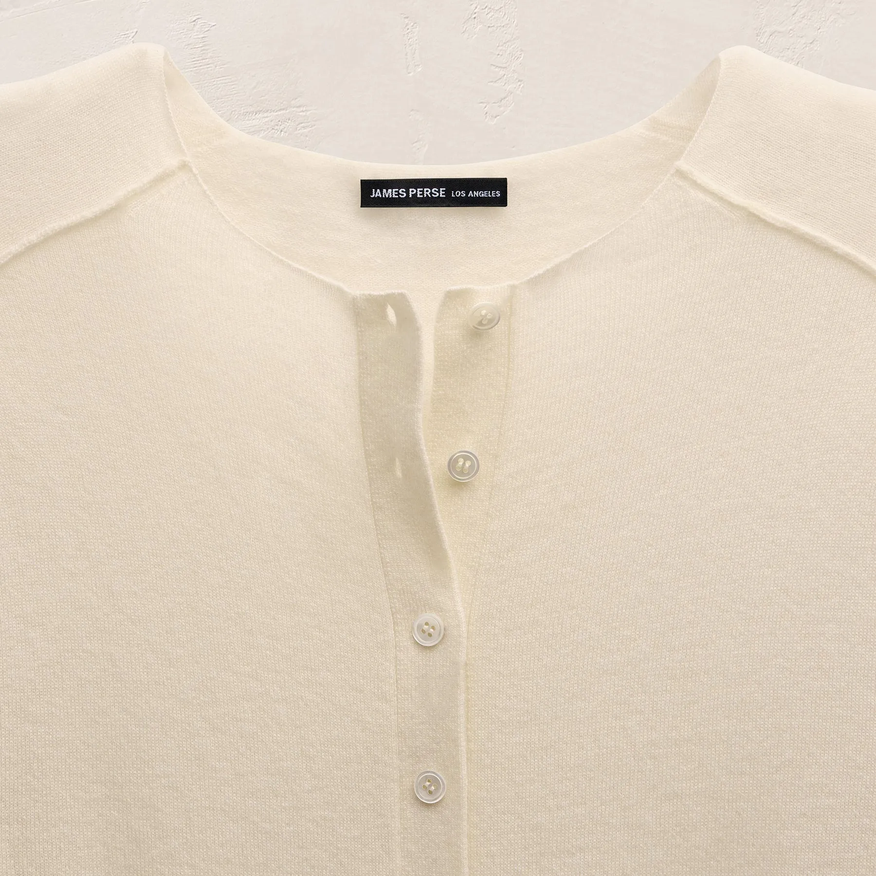 Cashmere Raglan Cardigan - Ecru sold by James Perse product image thumbnail 5