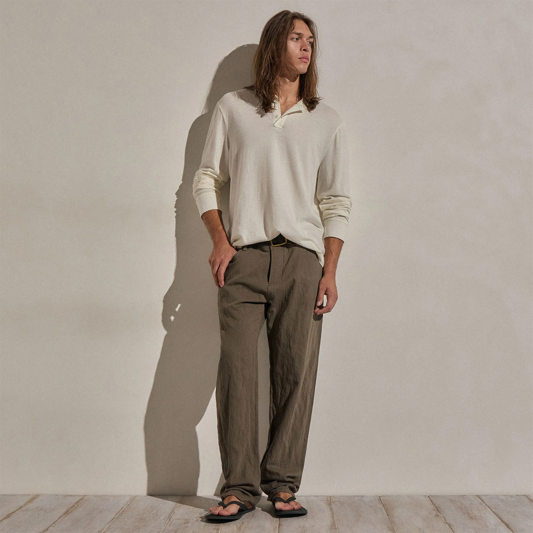 Cotton Metal Twill Pant - Army Green sold by James Perse product image thumbnail 3
