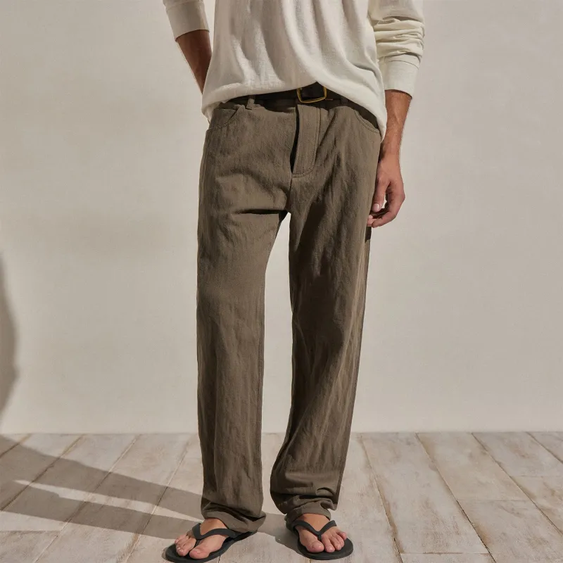 Cotton Metal Twill Pant - Army Green made by James Perse