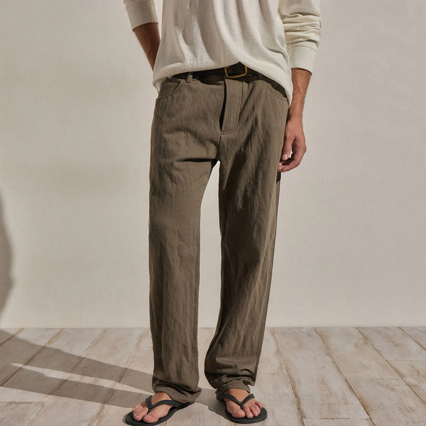 Cotton Metal Twill Pant - Army Green sold by James Perse