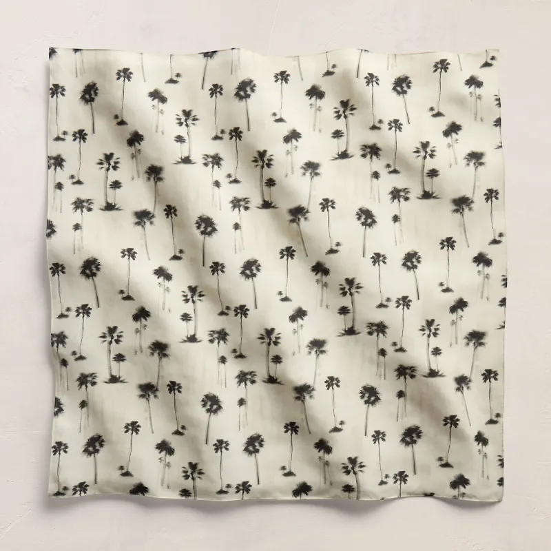 Printed Washed Silk Scarf - Allover Palm Print made by James Perse