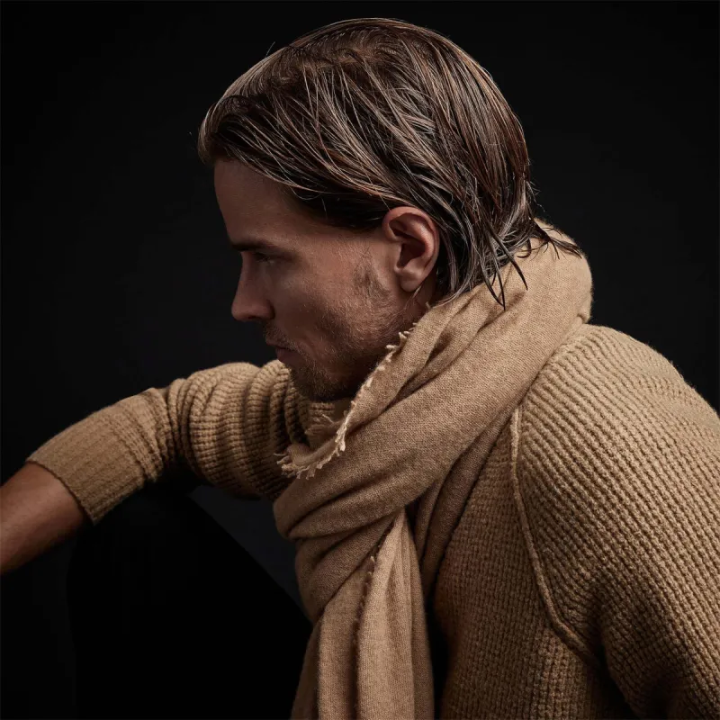 Recycled Cashmere Blend Solid Scarf - Camel sold by James Perse