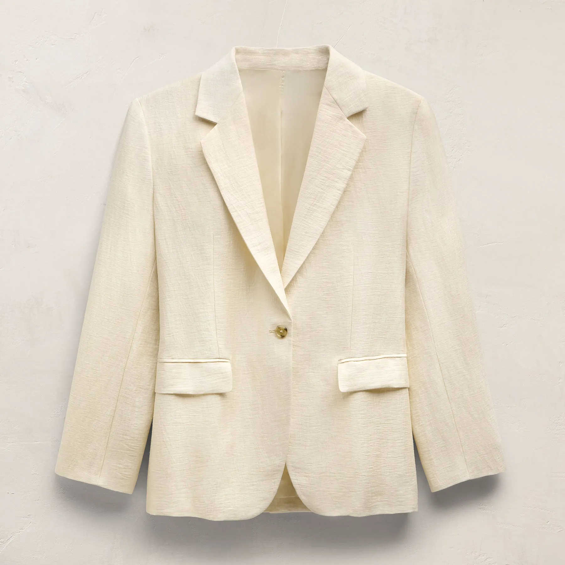 Crinkle Linen Relaxed Blazer - Ecru sold by James Perse product image thumbnail 2