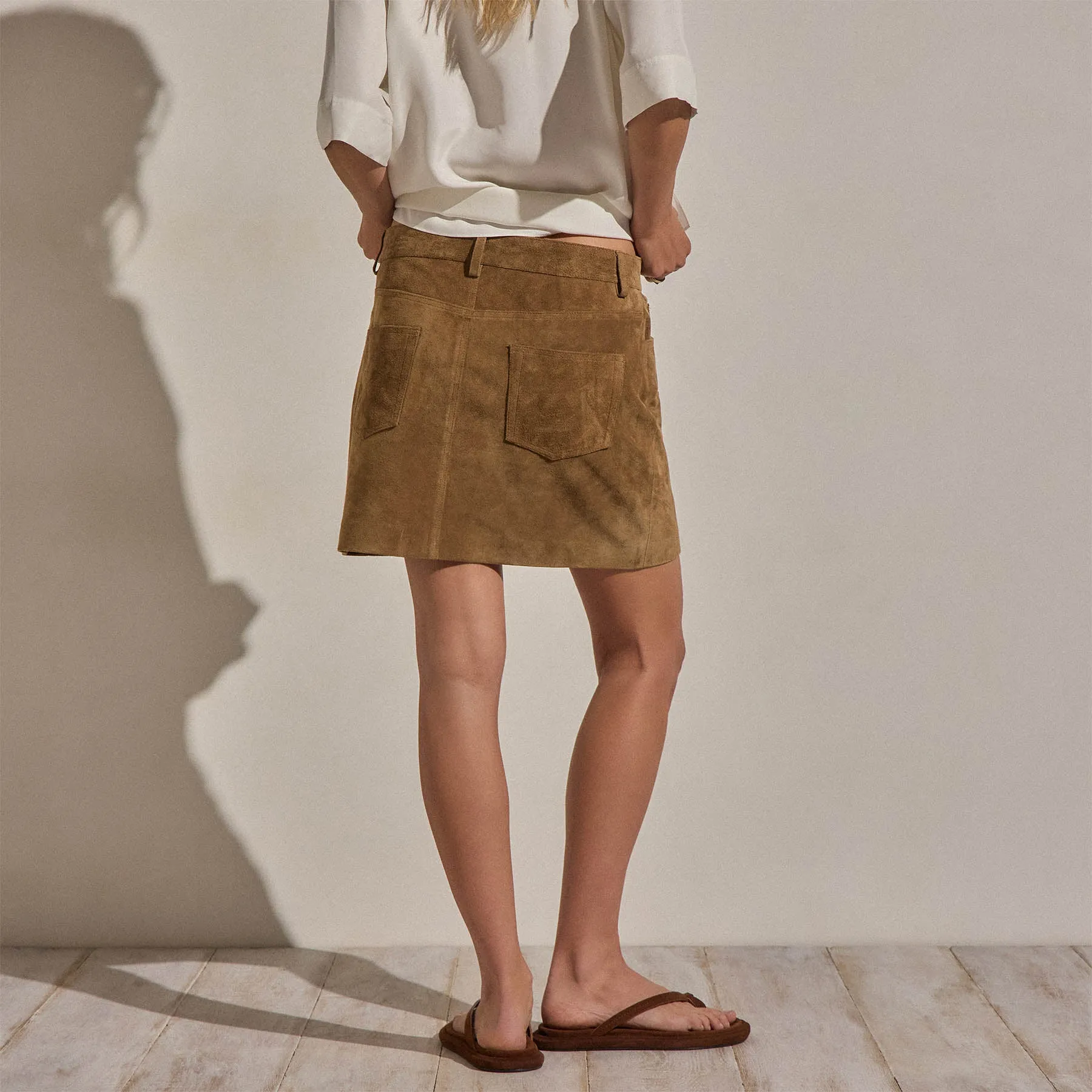 Suede Mini Skirt - Dark Sand sold by James Perse product image thumbnail 4