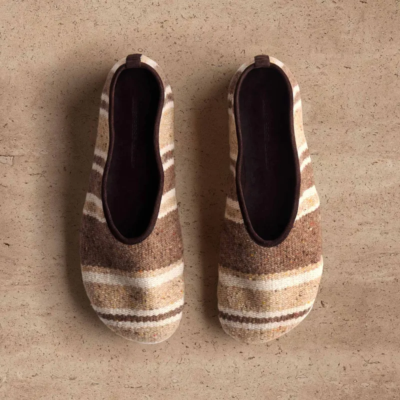 Women's Baja Stripe Flat - Beige Multi Stripe made by James Perse