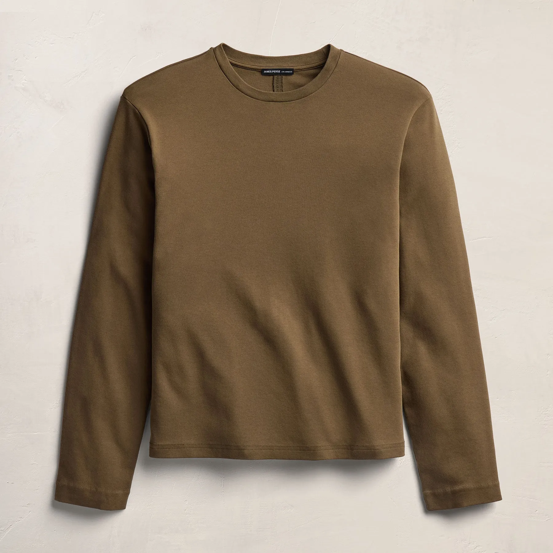 Cotton Jersey Long Sleeve Crew - Earth sold by James Perse