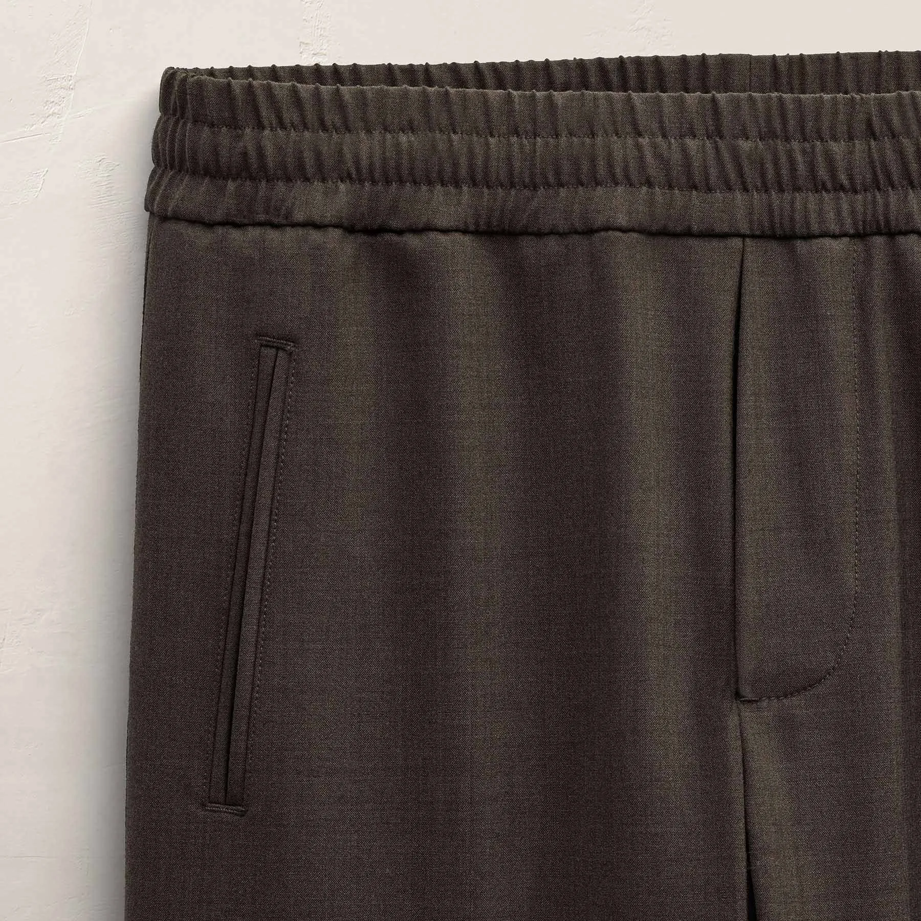 Wool Stretch Pull On Trouser - Dusty Brown sold by James Perse product image thumbnail 2