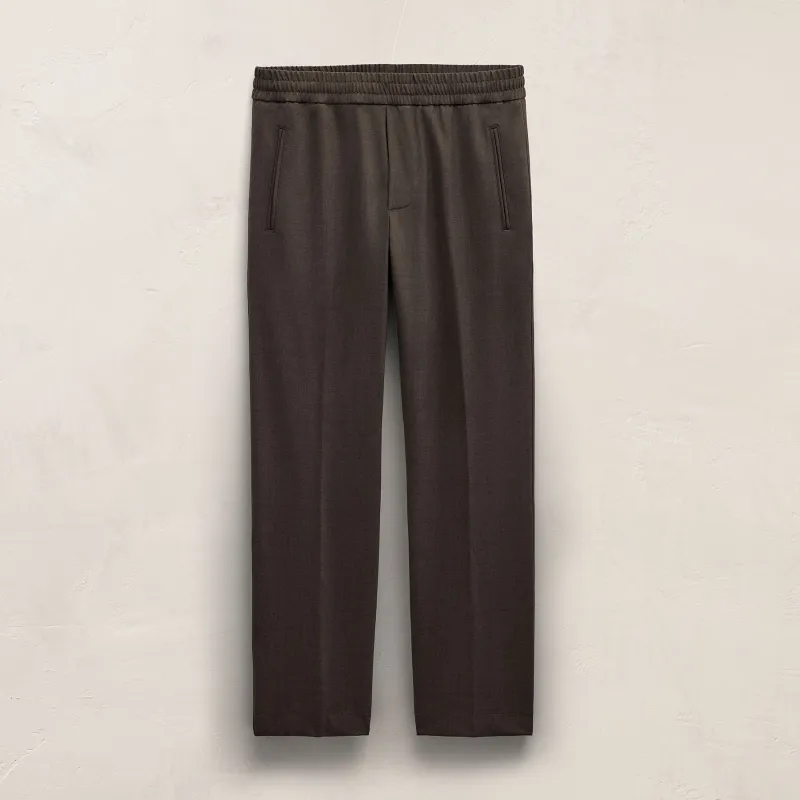 Wool Stretch Pull On Trouser - Dusty Brown made by James Perse