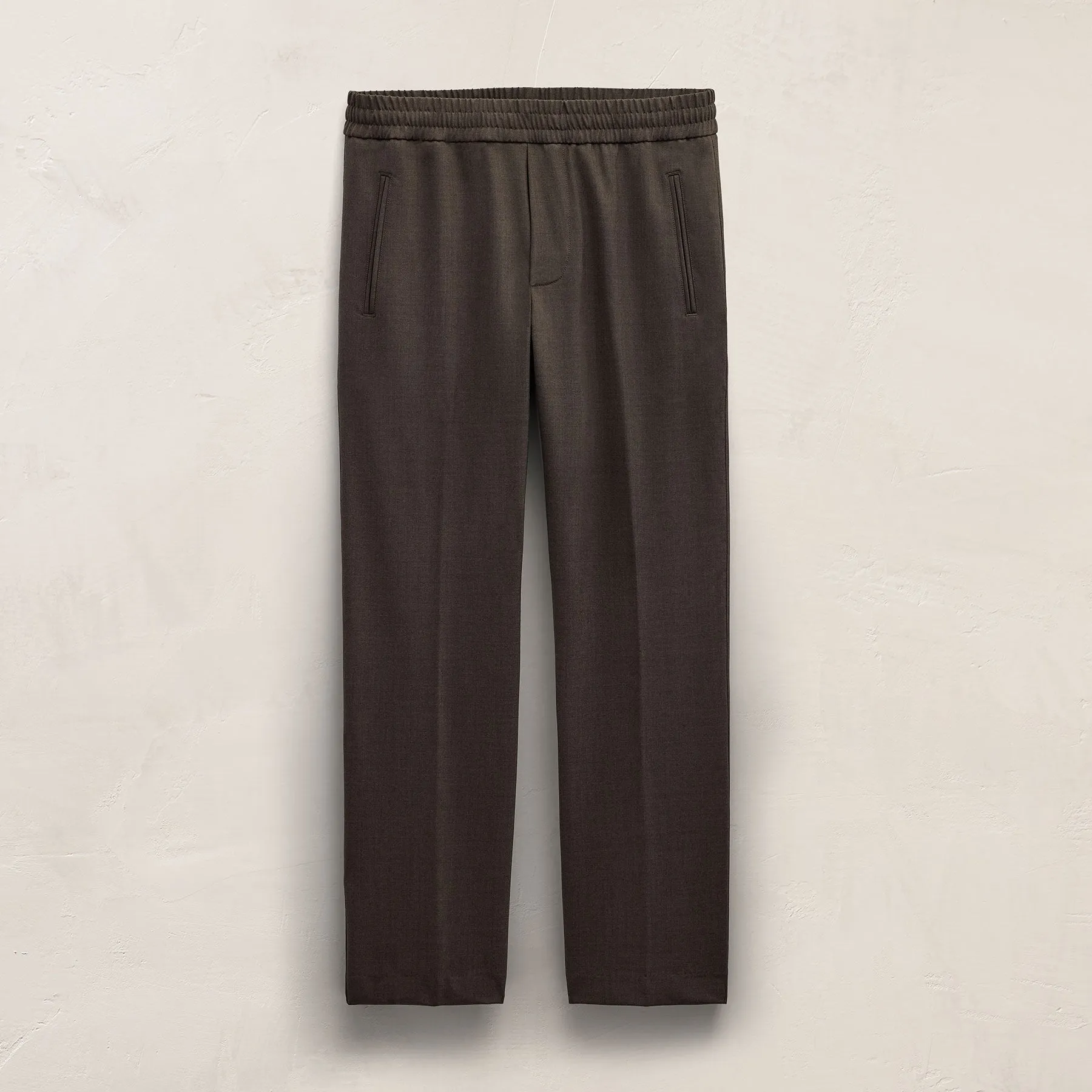 Wool Stretch Pull On Trouser - Dusty Brown sold by James Perse
