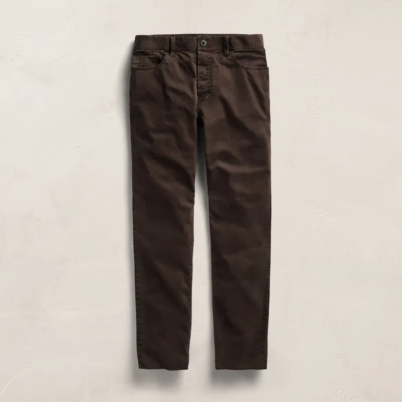 Brushed Twill 5 Pocket Pant - Bark Pigment made by James Perse