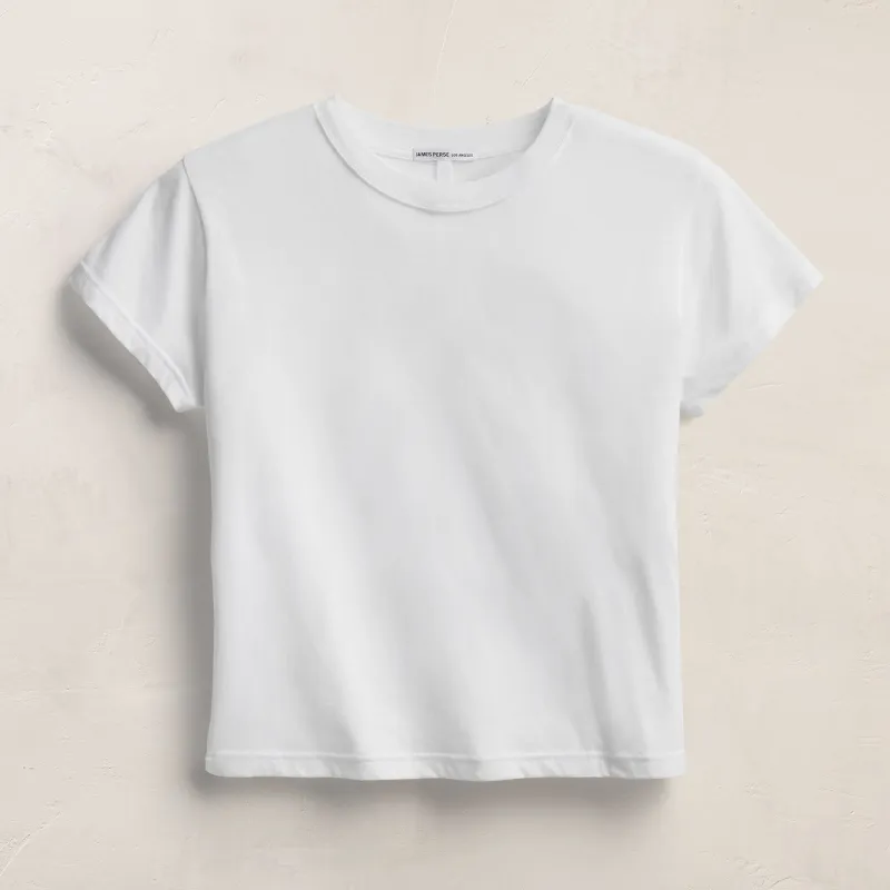 Cotton Jersey Shrunken Tee - White made by James Perse