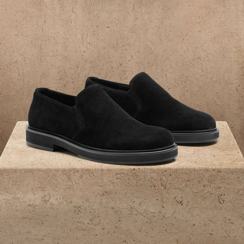 Men's Soft Suede Loafer - Black made by James Perse