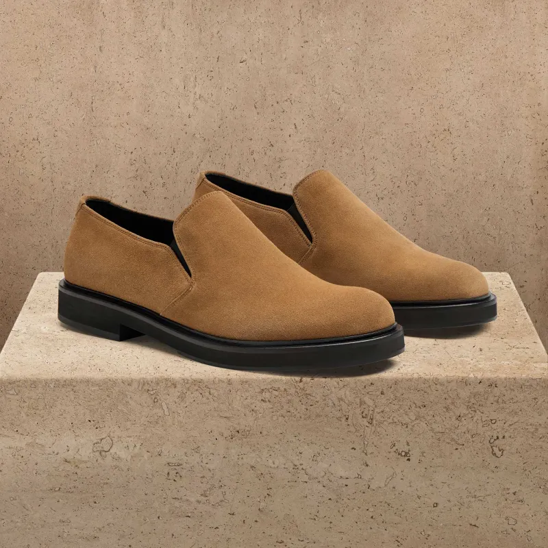 Men's Soft Suede Loafer - Cognac made by James Perse