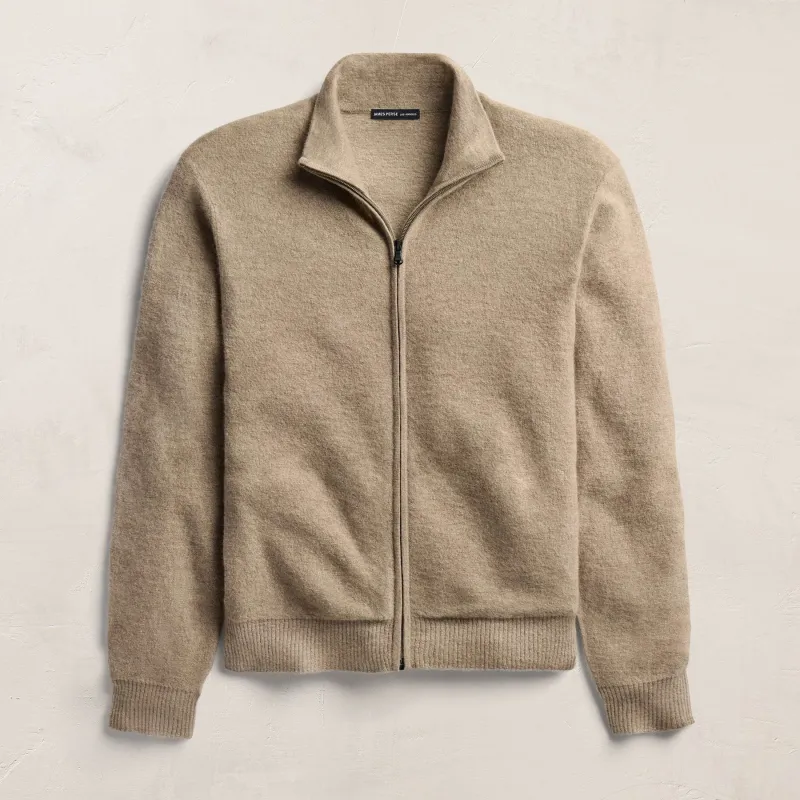 Felted Cashmere Zip Up - Coyote made by James Perse