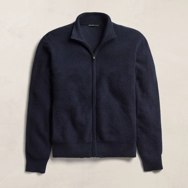 Felted Cashmere Zip Up - Classic Navy made by James Perse