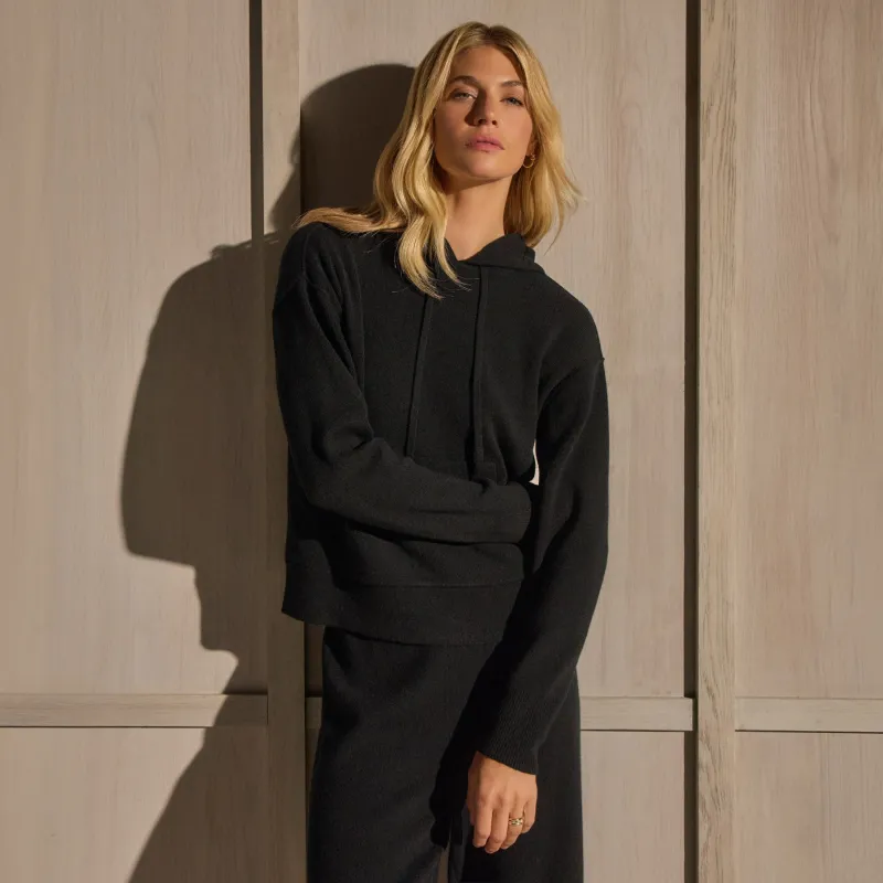Cashmere Hoodie - Black made by James Perse