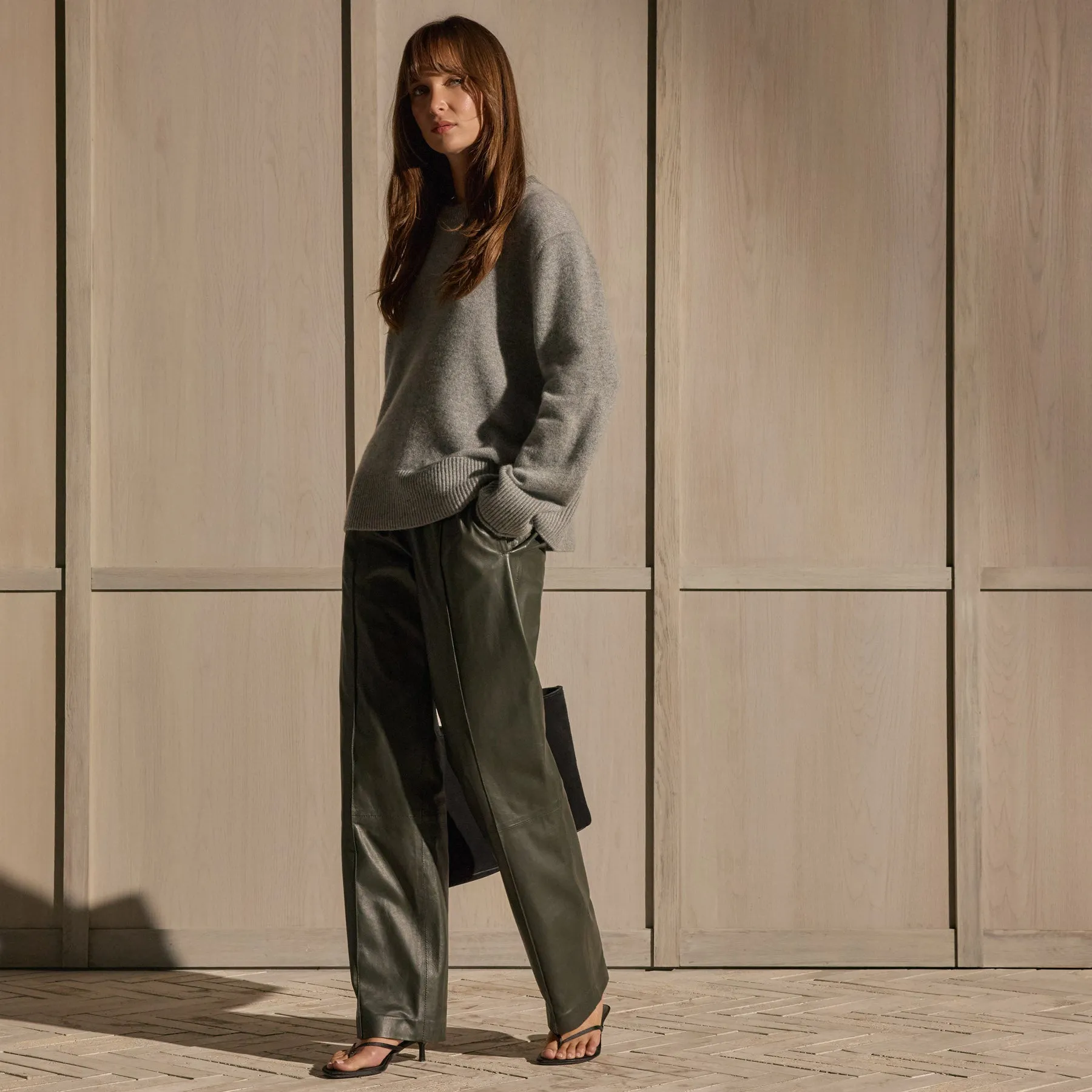 Cashmere Crew Neck Sweater - Heather Grey sold by James Perse product image thumbnail 3