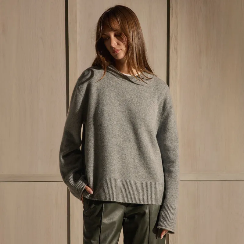 Cashmere Crew Neck Sweater - Heather Grey made by James Perse