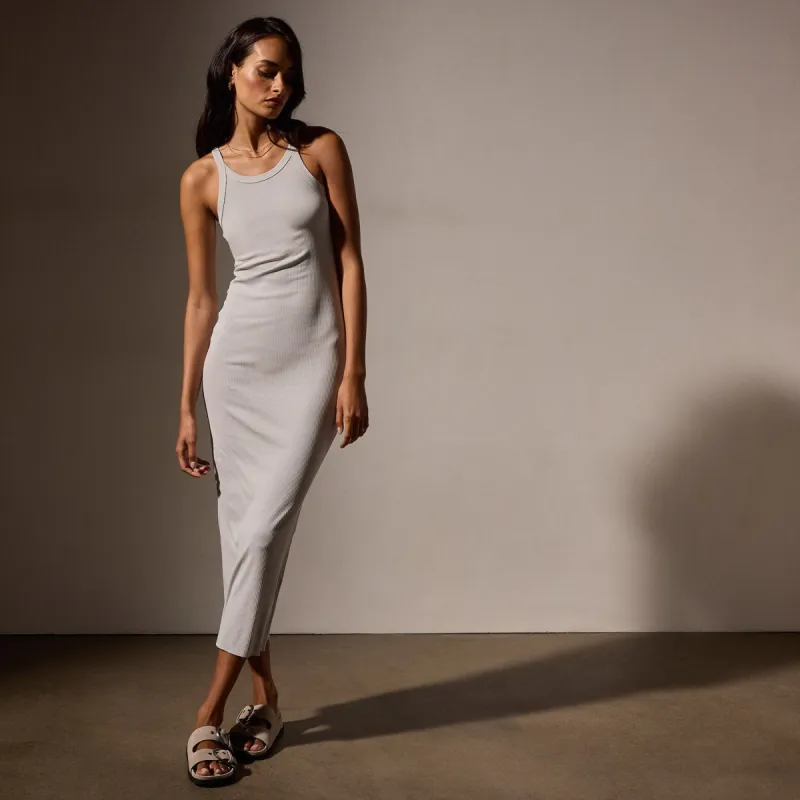 Skinny Rib Tank Dress - Salt Pigment sold by James Perse