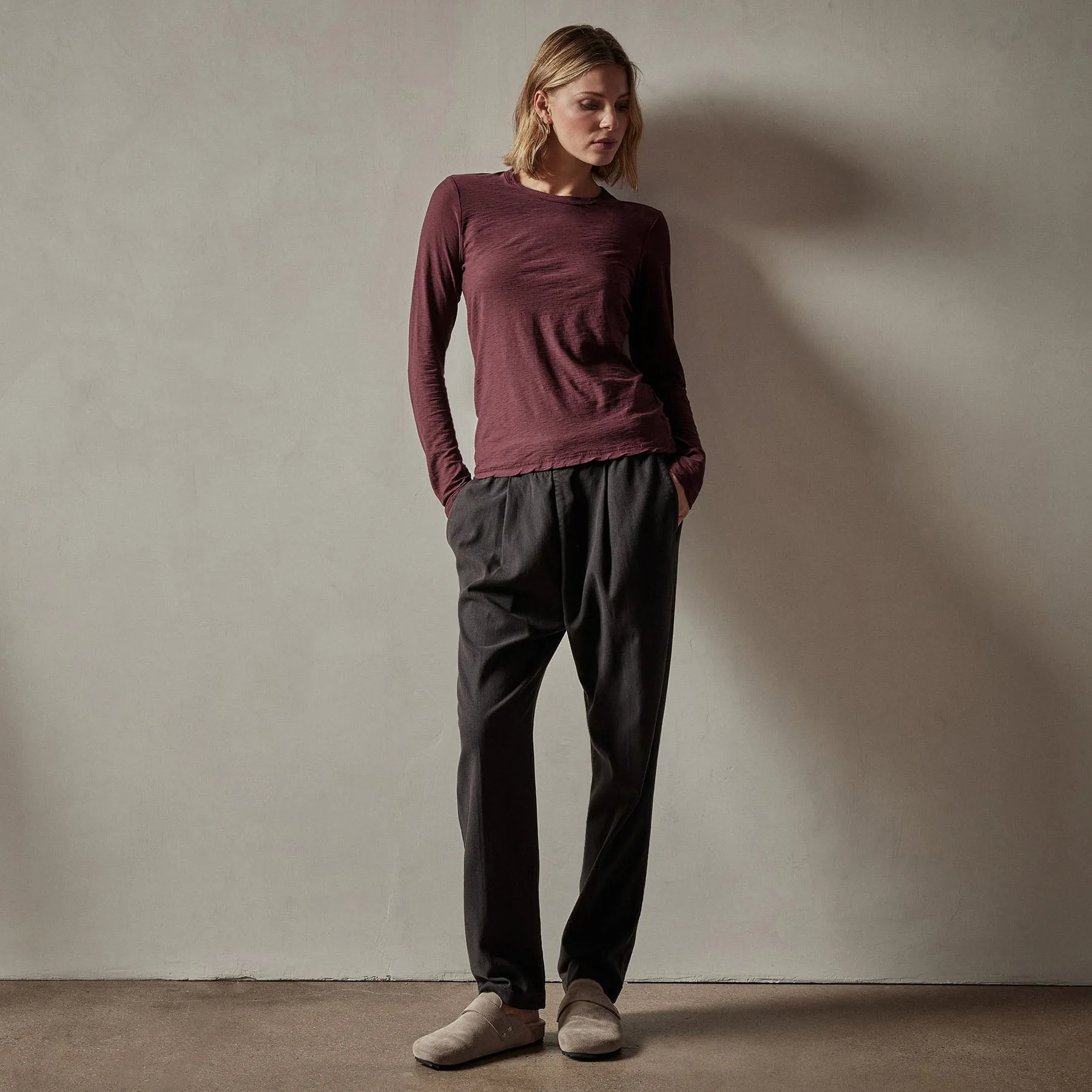 Sheer Slub Long Sleeve Crew - Cordova sold by James Perse product image thumbnail 2