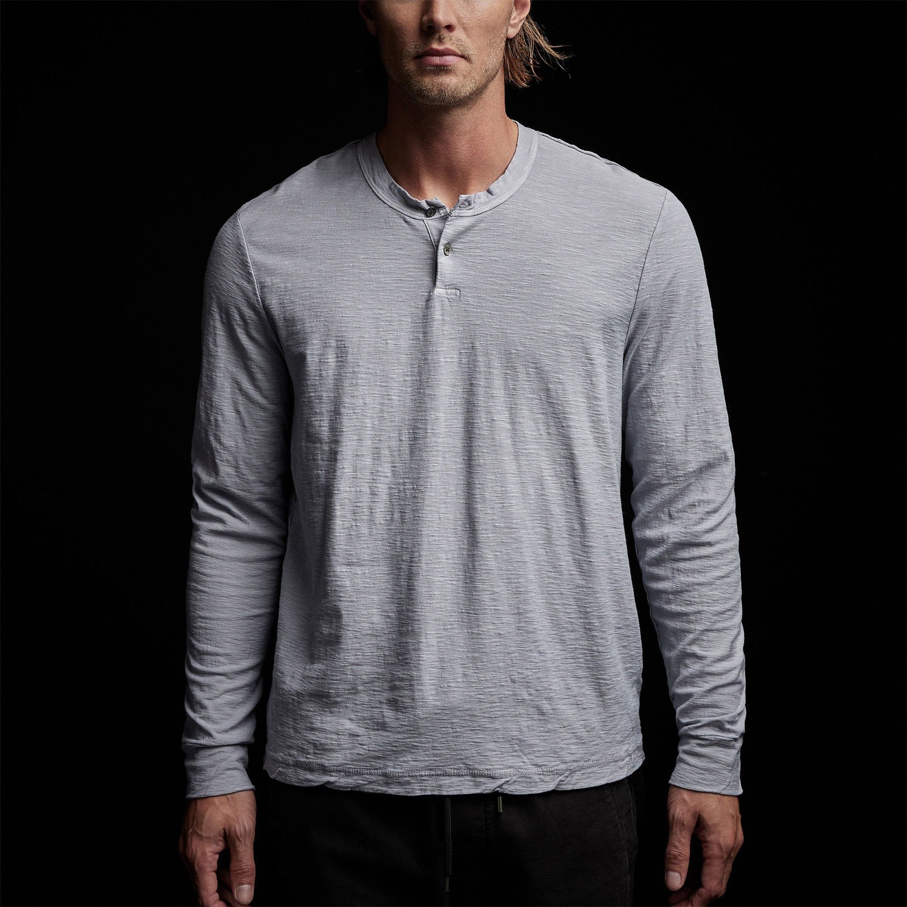 Reverse Slub Jersey Henley - Blue Fog Pigment sold by James Perse product image thumbnail 4