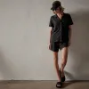 Linen Jersey Shirt - Black sold by James Perse