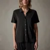 Linen Jersey Shirt - Black sold by James Perse