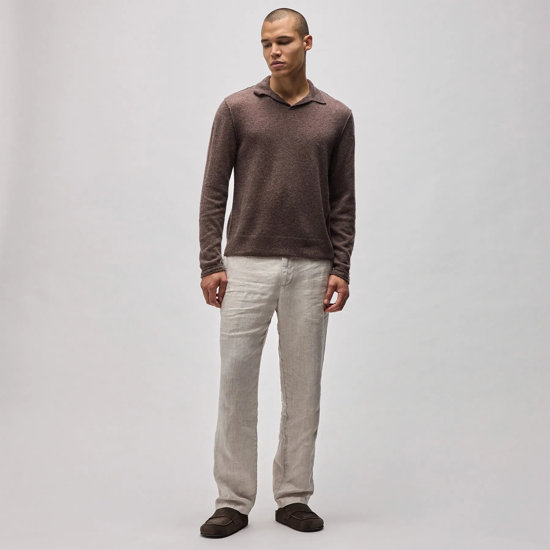 Featherweight Cashmere Polo - Brownstone sold by James Perse product image thumbnail 3