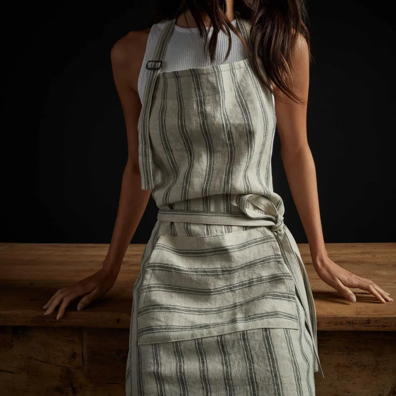 Stripe Chef's Apron With Pocket - Natural Stripe sold by James Perse