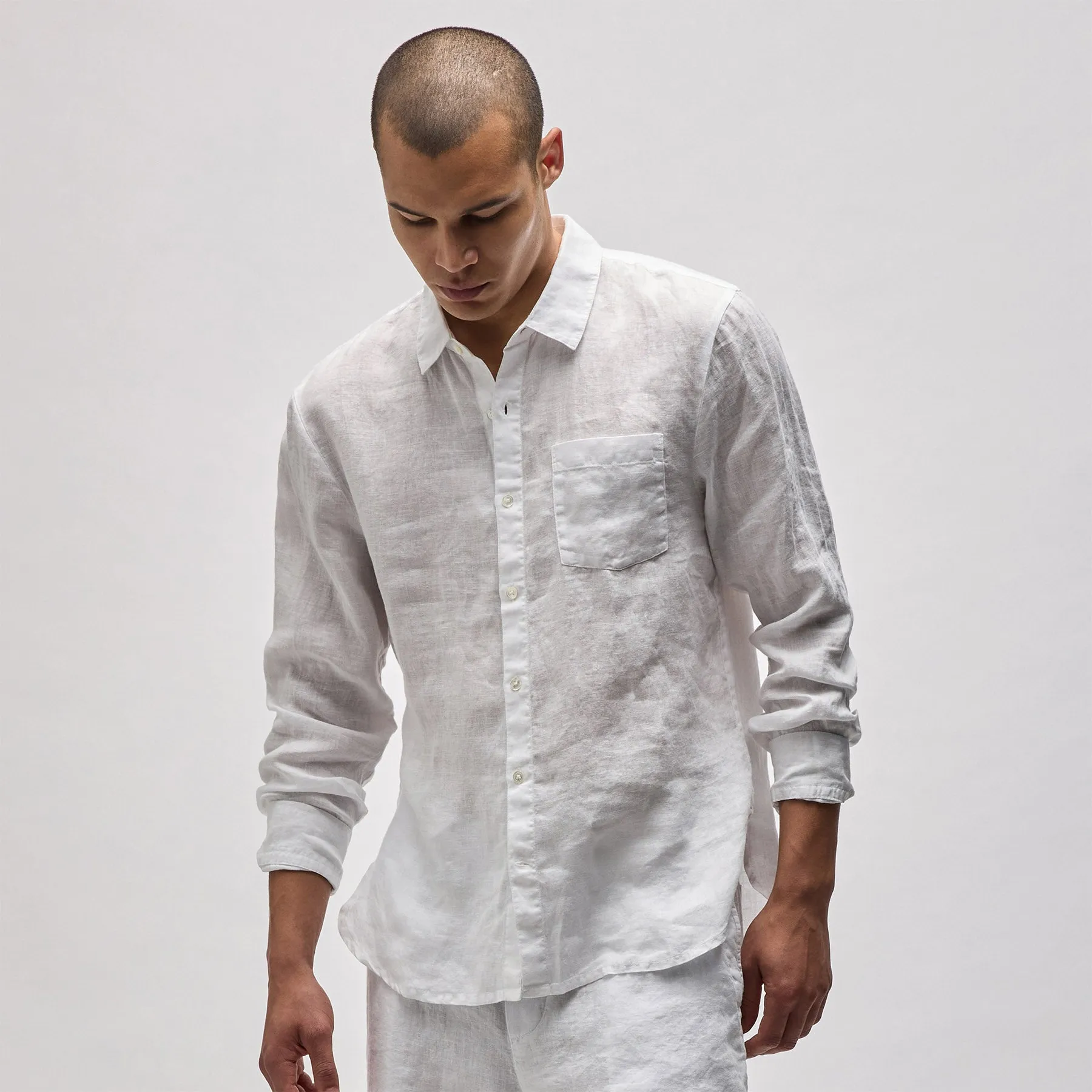 Lightweight Linen Shirt - White sold by James Perse