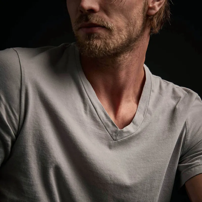 Short Sleeve V Neck - Fog Pigment sold by James Perse