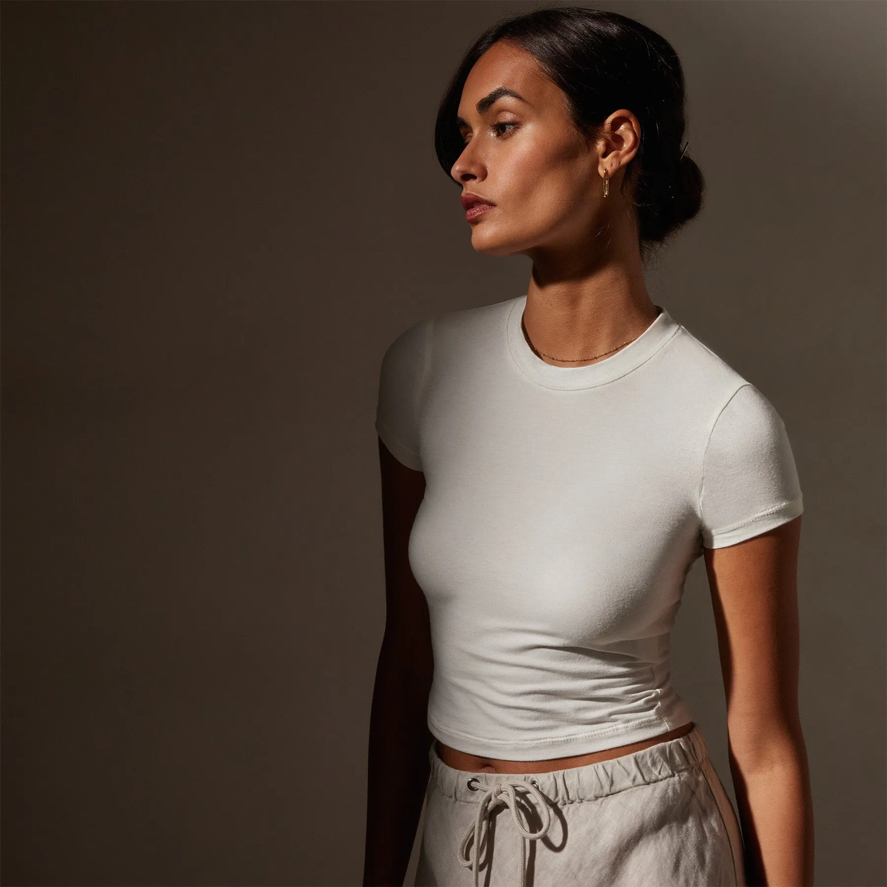 Short Sleeve Cropped Tee - White sold by James Perse product image thumbnail 2