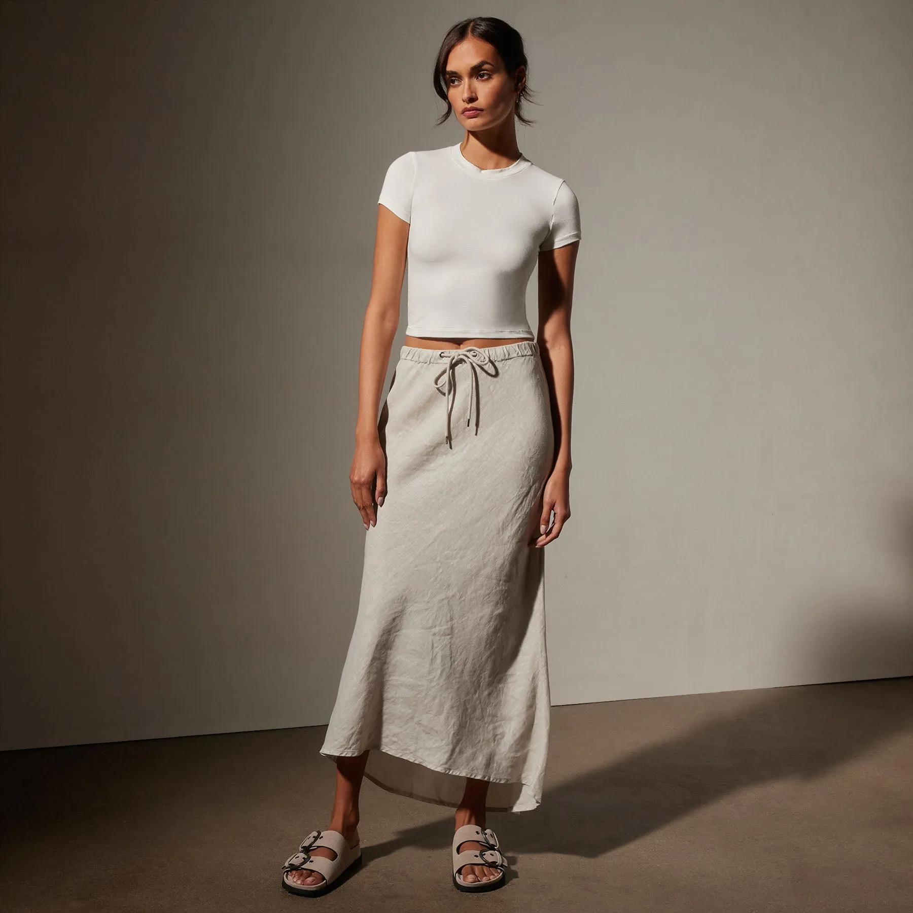 Short Sleeve Cropped Tee - White sold by James Perse product image thumbnail 3