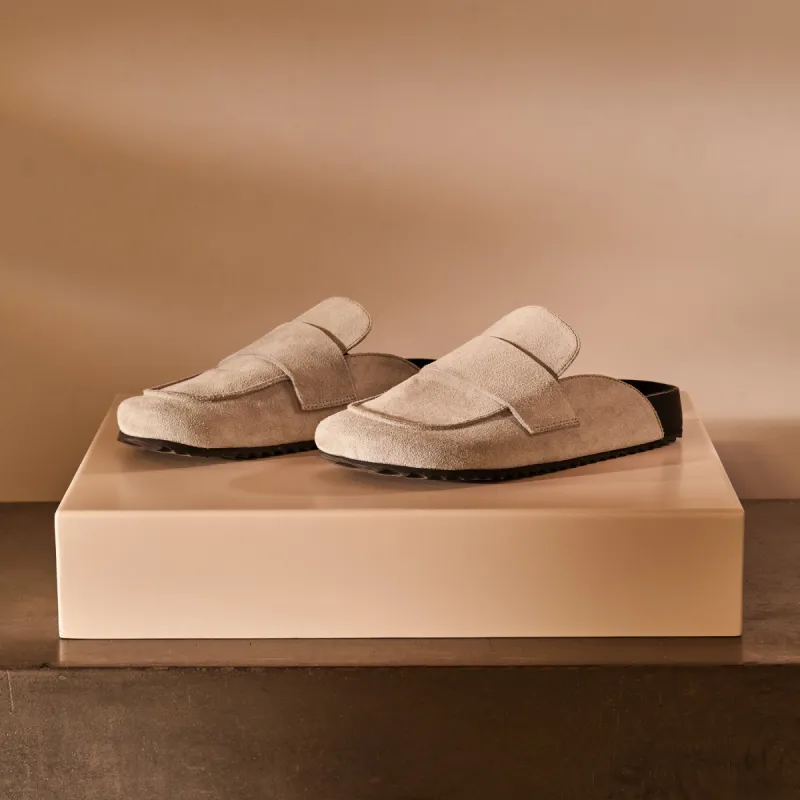 Women's Suede Slip On Loafer - Plaster sold by James Perse