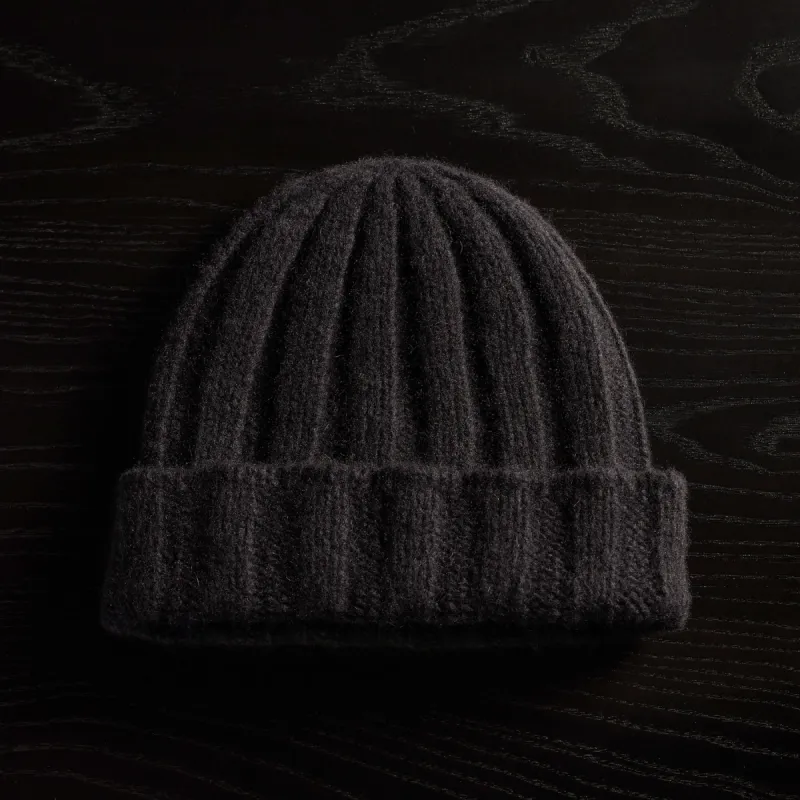 Textured Cashmere Beanie - Black sold by James Perse