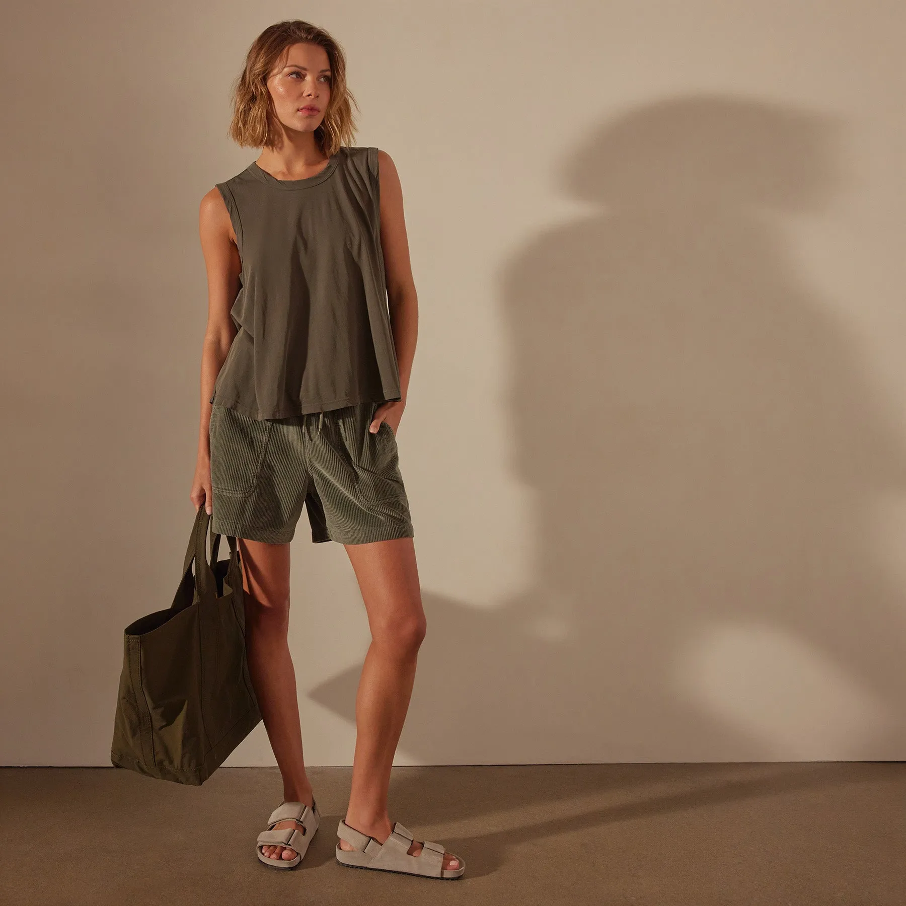 Fine Gauge A Line tank - Palm sold by James Perse product image thumbnail 3