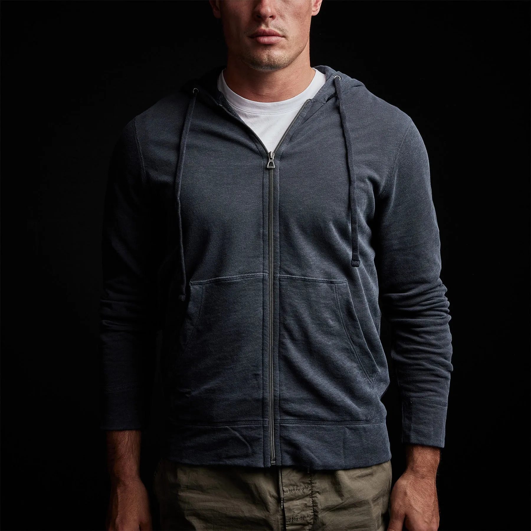 Vintage French Terry Zip Up Hoodie - Titan Pigment sold by James Perse product image thumbnail 5