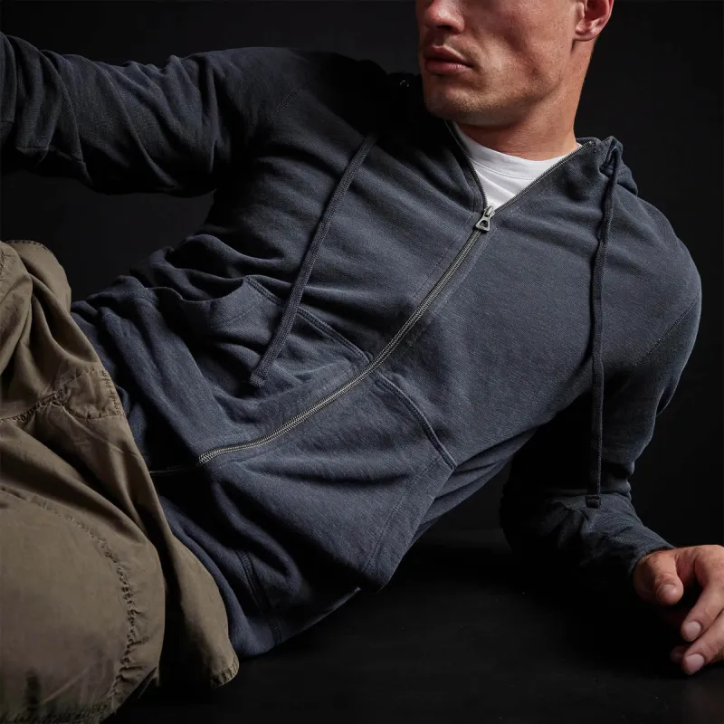 Vintage French Terry Zip Up Hoodie - Titan Pigment sold by James Perse