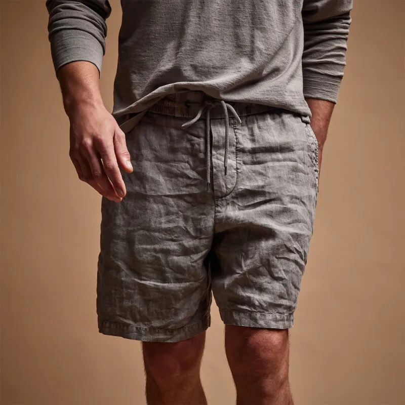Relaxed Fit Linen Short - Silver Grey Pigment sold by James Perse