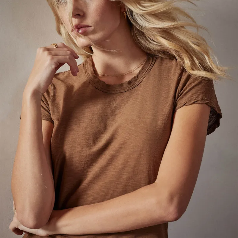 Sheer Slub Crew Neck Tee - Gingerbread sold by James Perse