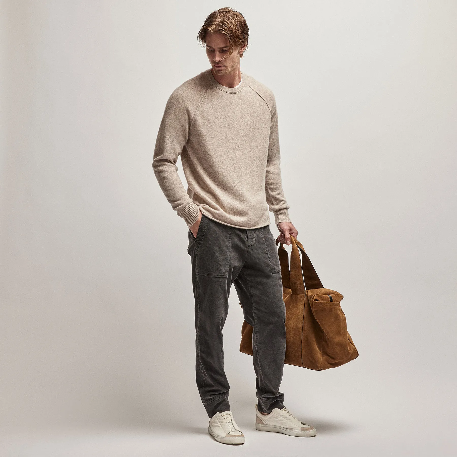 Recycled Cashmere Raglan - Stone sold by James Perse product image thumbnail 3