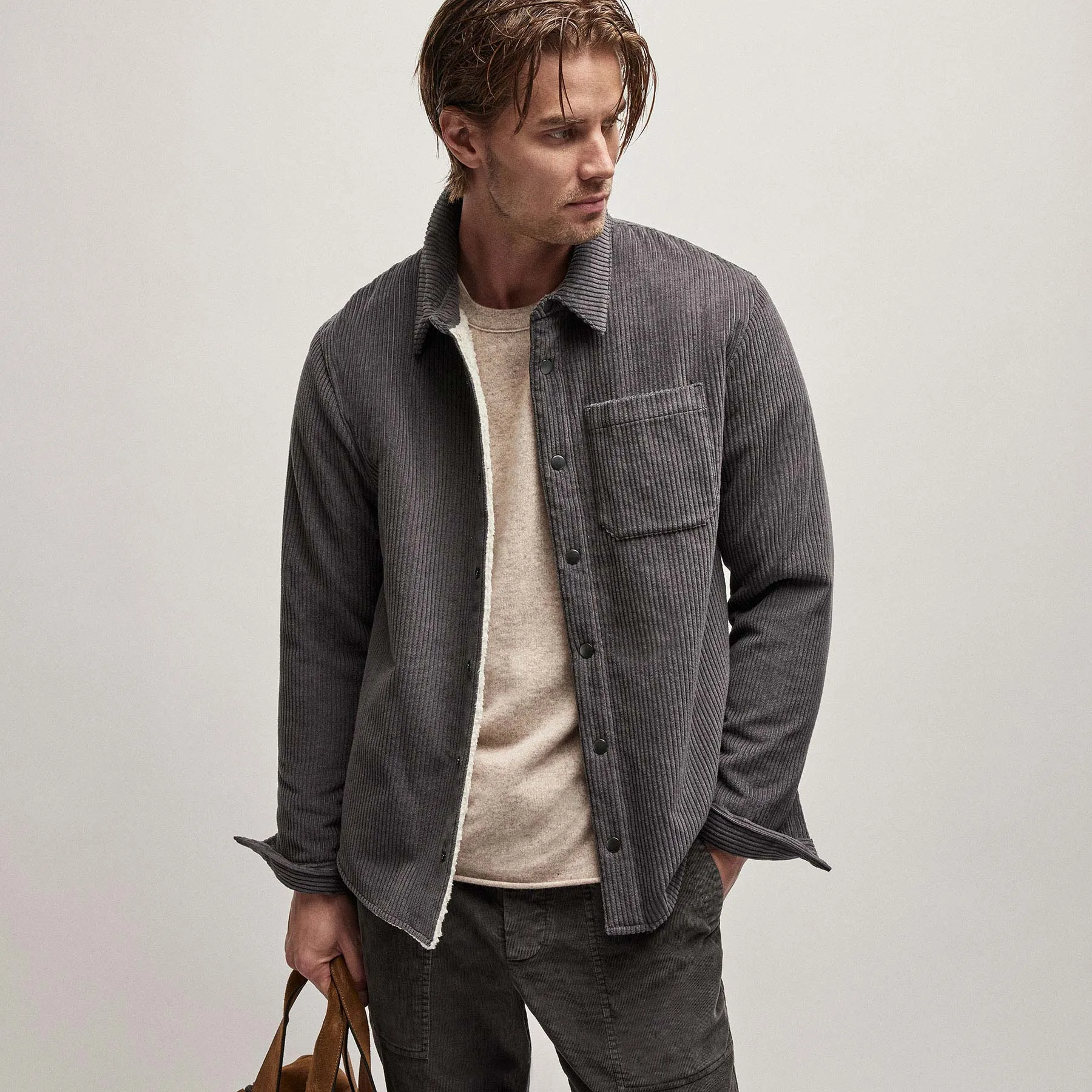 Recycled Cashmere Raglan - Stone sold by James Perse product image thumbnail 2