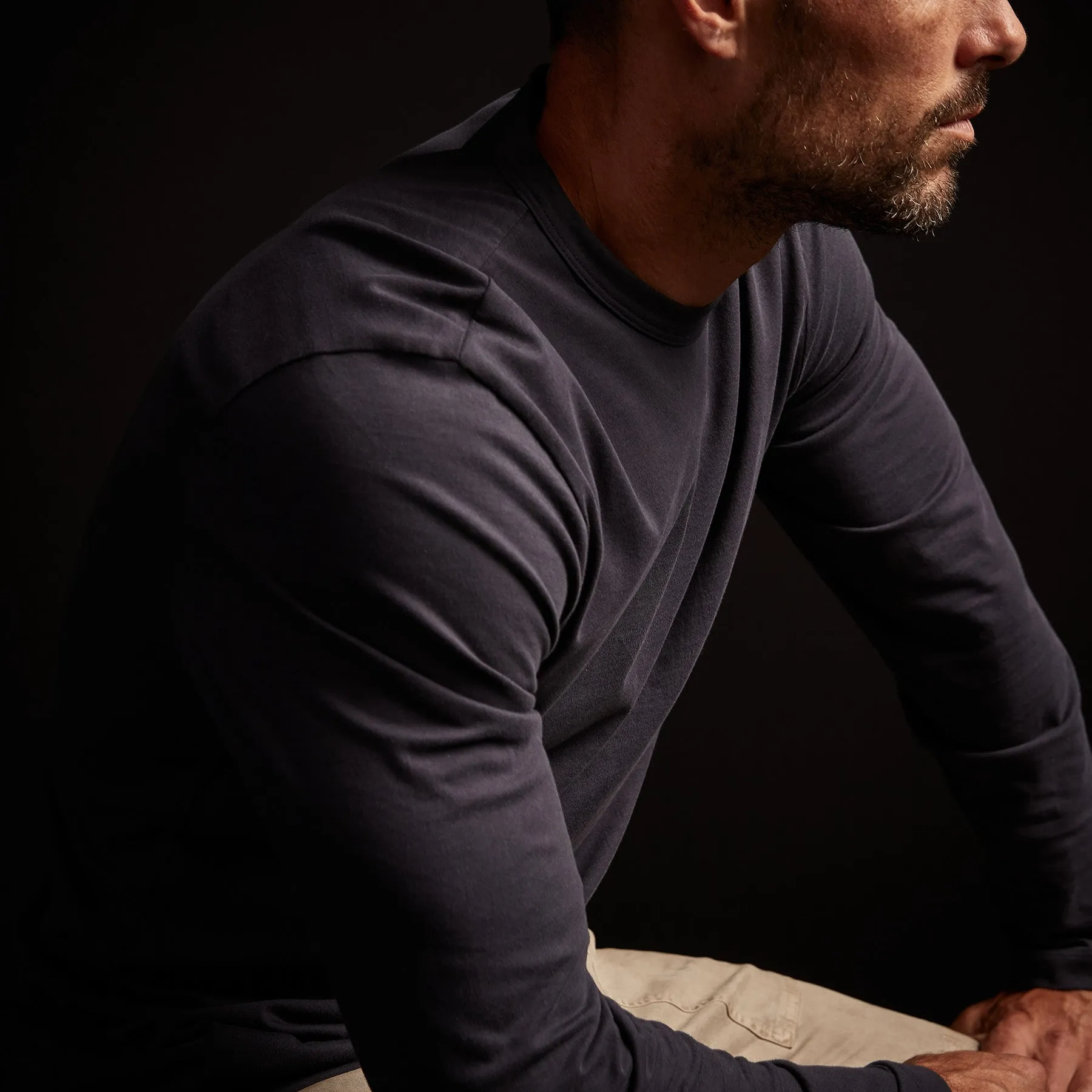 Brushed Cotton Jersey Crew - Titan sold by James Perse