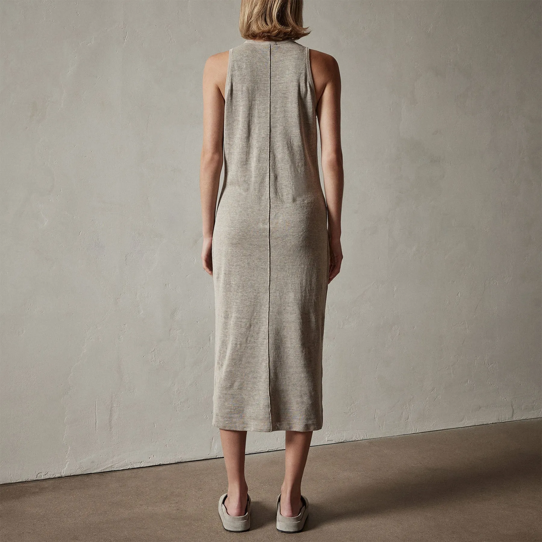 Dunes Linen Tank Dress - Natural/Black sold by James Perse product image thumbnail 4