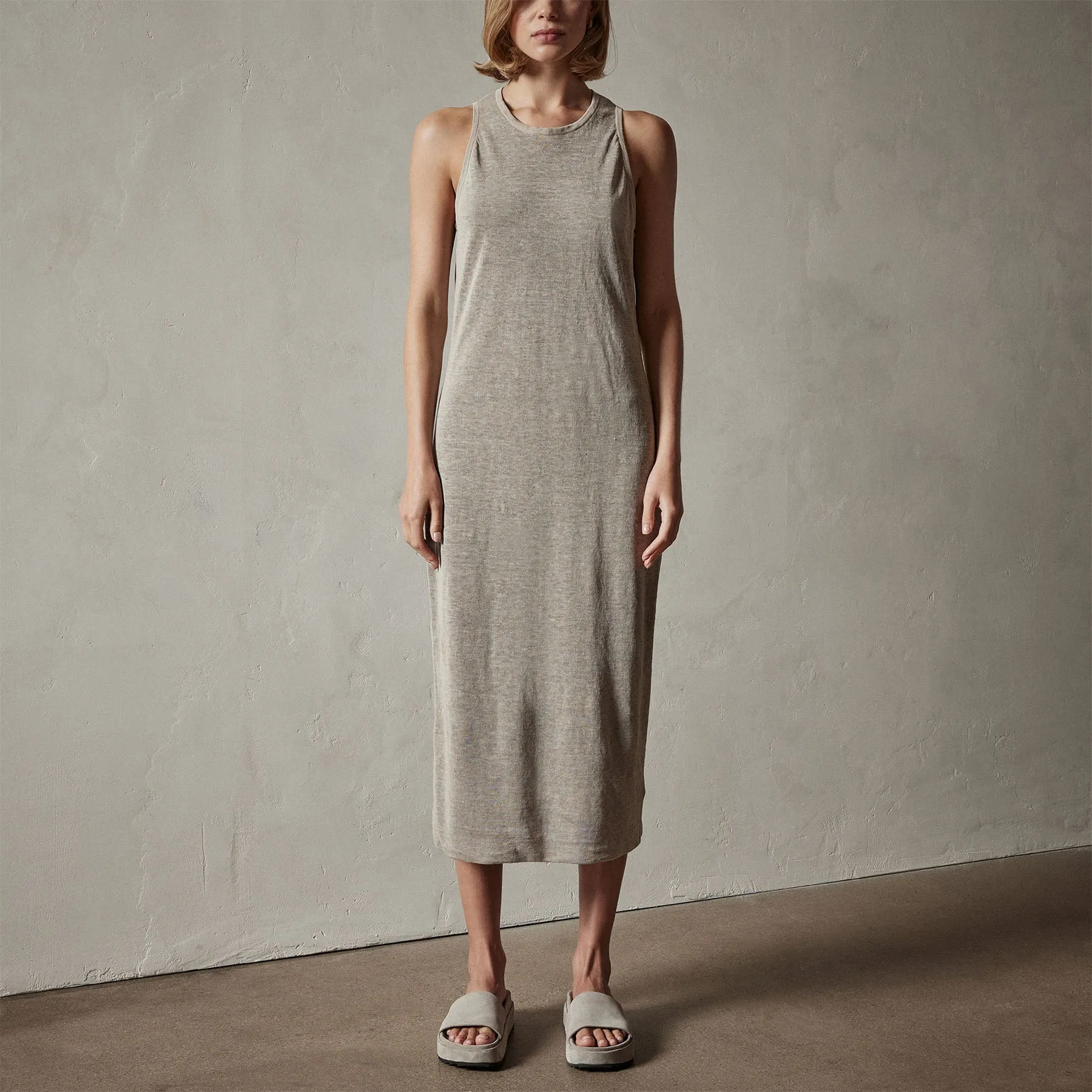 Dunes Linen Tank Dress - Natural/Black sold by James Perse product image thumbnail 3